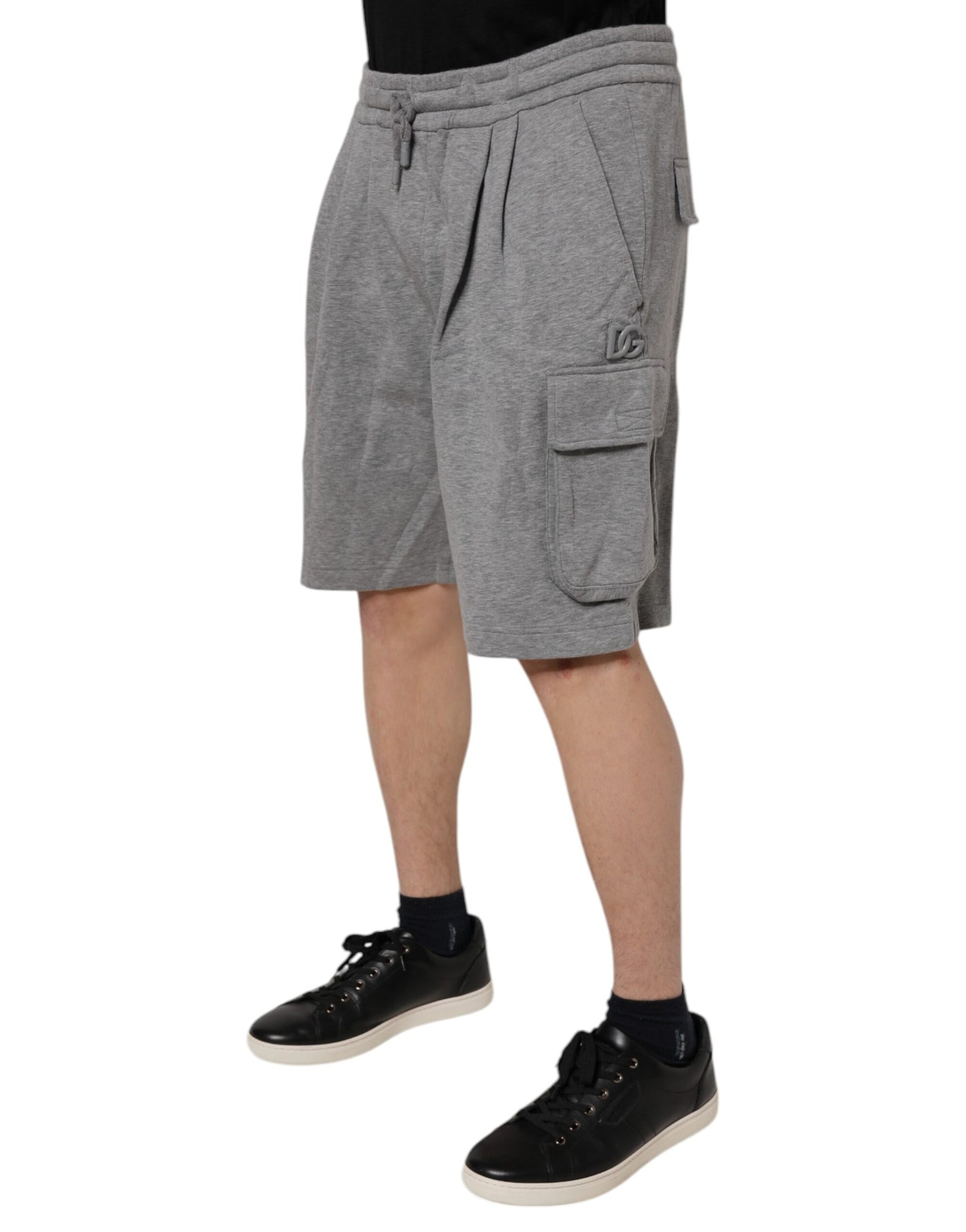 Dolce &amp; Gabbana Graue Cargo-Bermuda-Sweatshorts aus Baumwolle