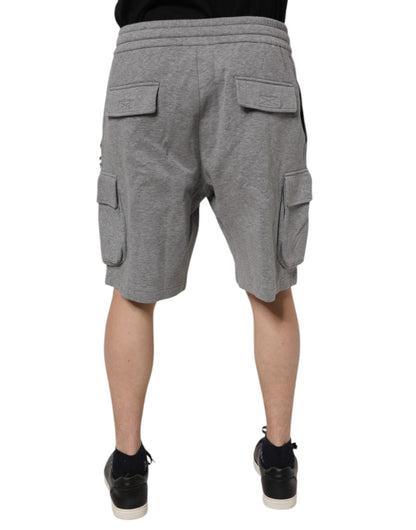 Dolce &amp; Gabbana Graue Cargo-Bermuda-Sweatshorts aus Baumwolle