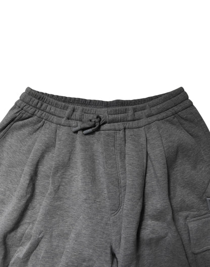 Dolce &amp; Gabbana Graue Cargo-Bermuda-Sweatshorts aus Baumwolle