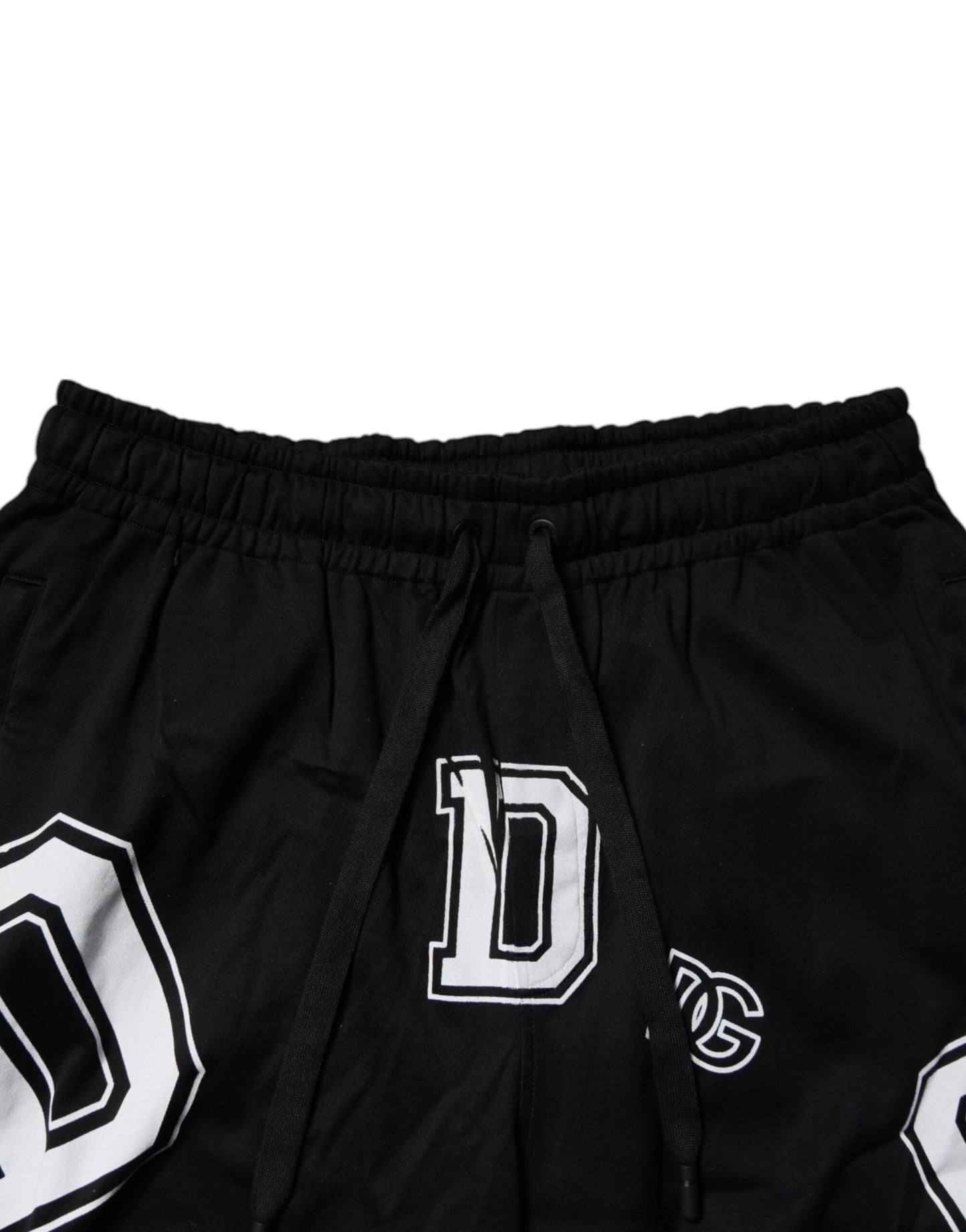 Dolce &amp; Gabbana – Schwarze Bermuda-Sweatshorts aus Baumwolle mit Logo