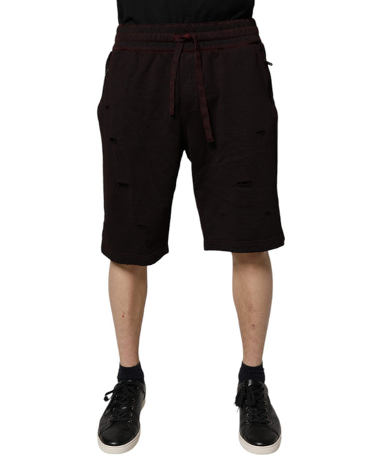 Dolce &amp; Gabbana Bordeaux Baumwoll-Bermuda-Sweatshorts