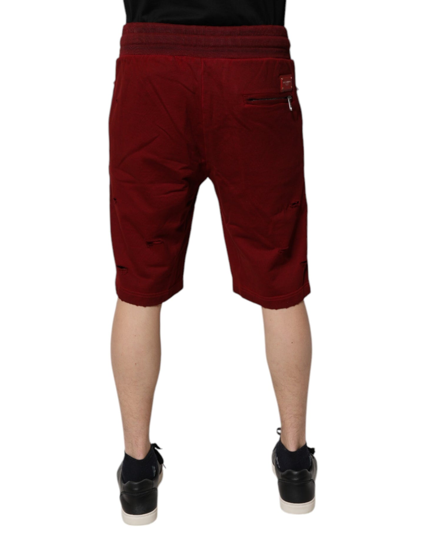 Dolce &amp; Gabbana Bordeaux Baumwolle Bermuda Herren Sweatshorts Shorts