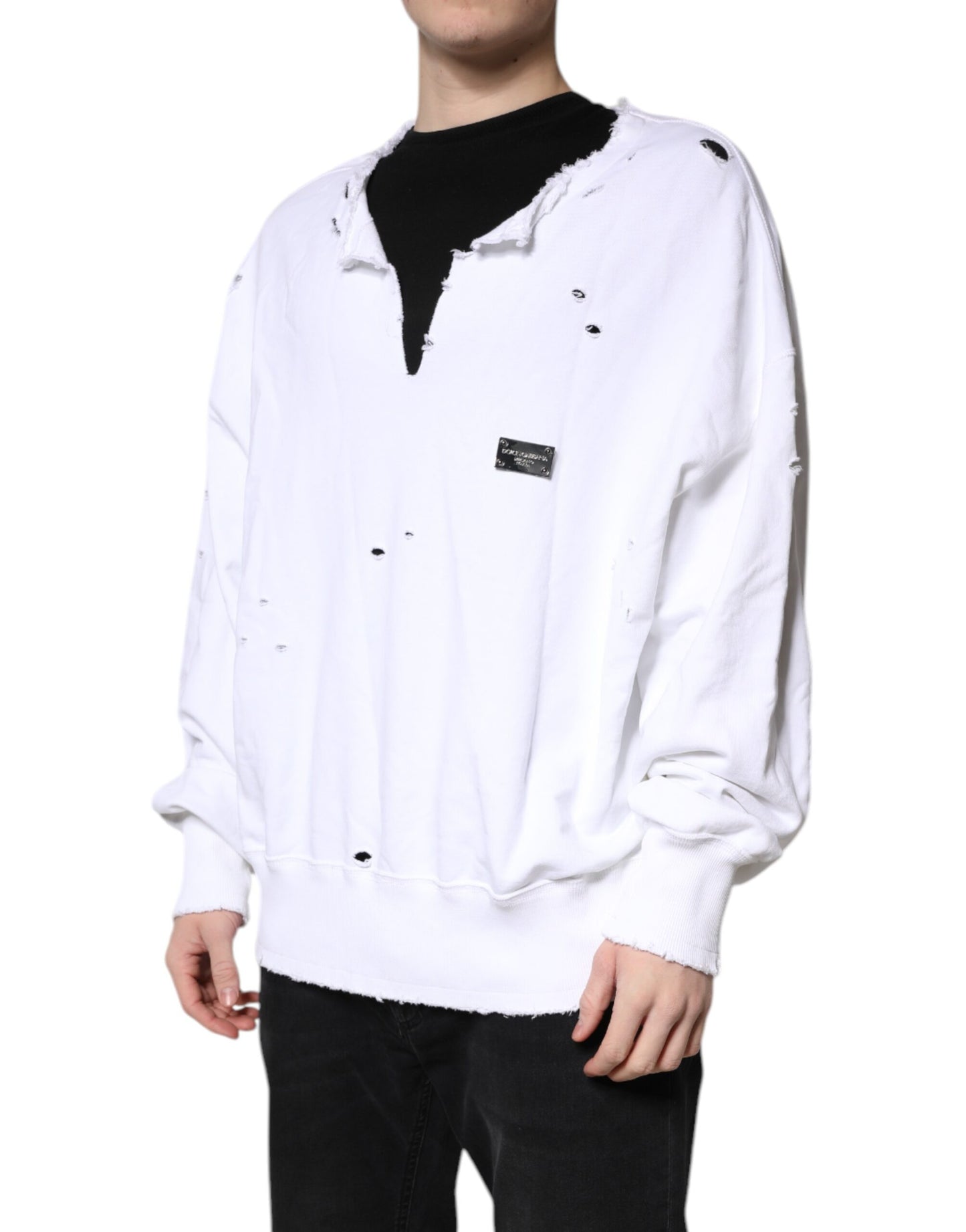 Dolce &amp; Gabbana Weißer Baumwollpullover für Herren