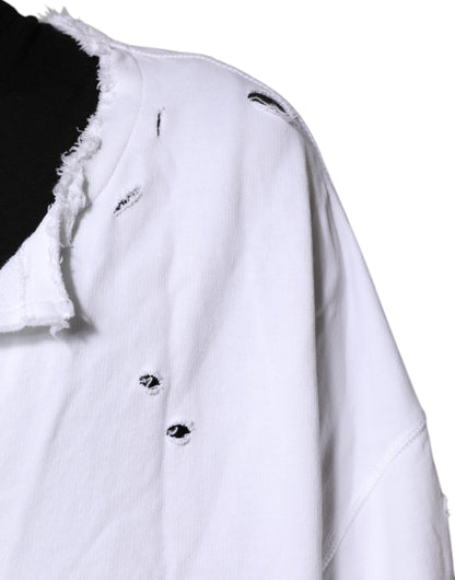 Dolce &amp; Gabbana Weißer Baumwollpullover für Herren