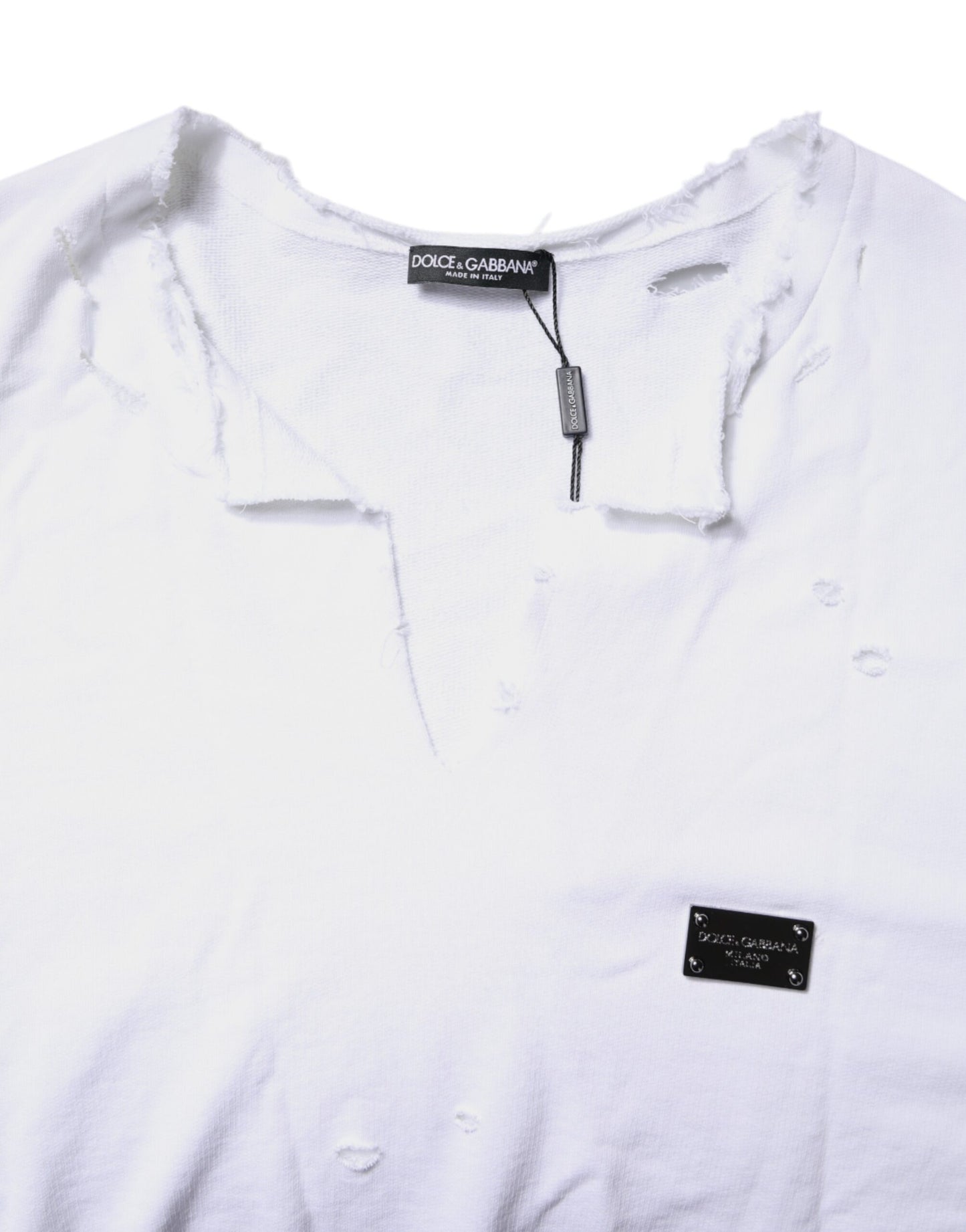 Dolce &amp; Gabbana Weißer Baumwollpullover für Herren