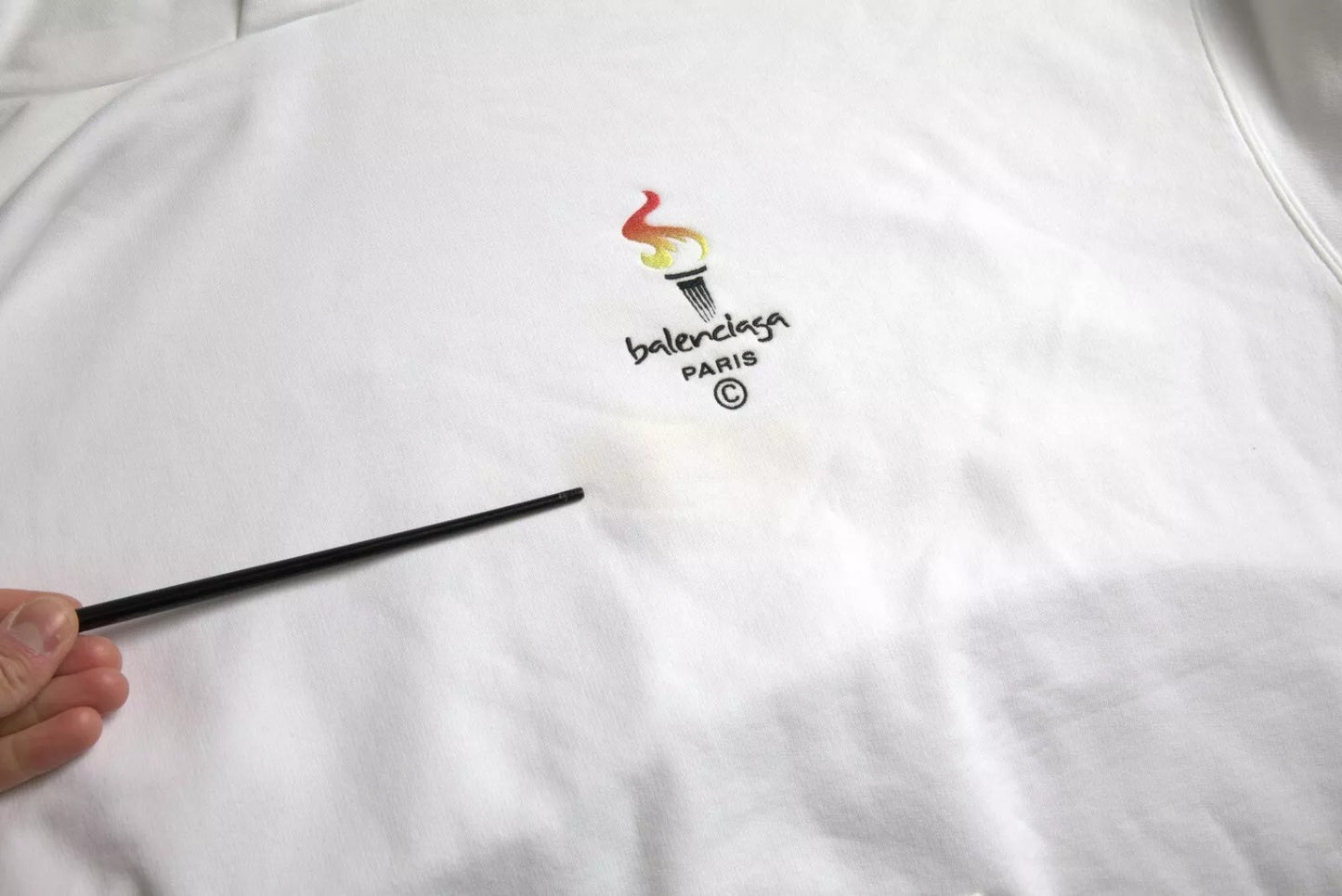 Balenciaga – Oversize-Pullover mit Kapuze und Logo aus weißer Baumwolle