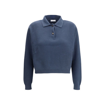 Brunello Cucinelli Blaues Baumwoll-Sweatshirt
