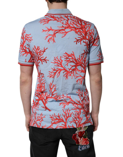 Dolce &amp; Gabbana – Poloshirt aus hellblauer Koralle