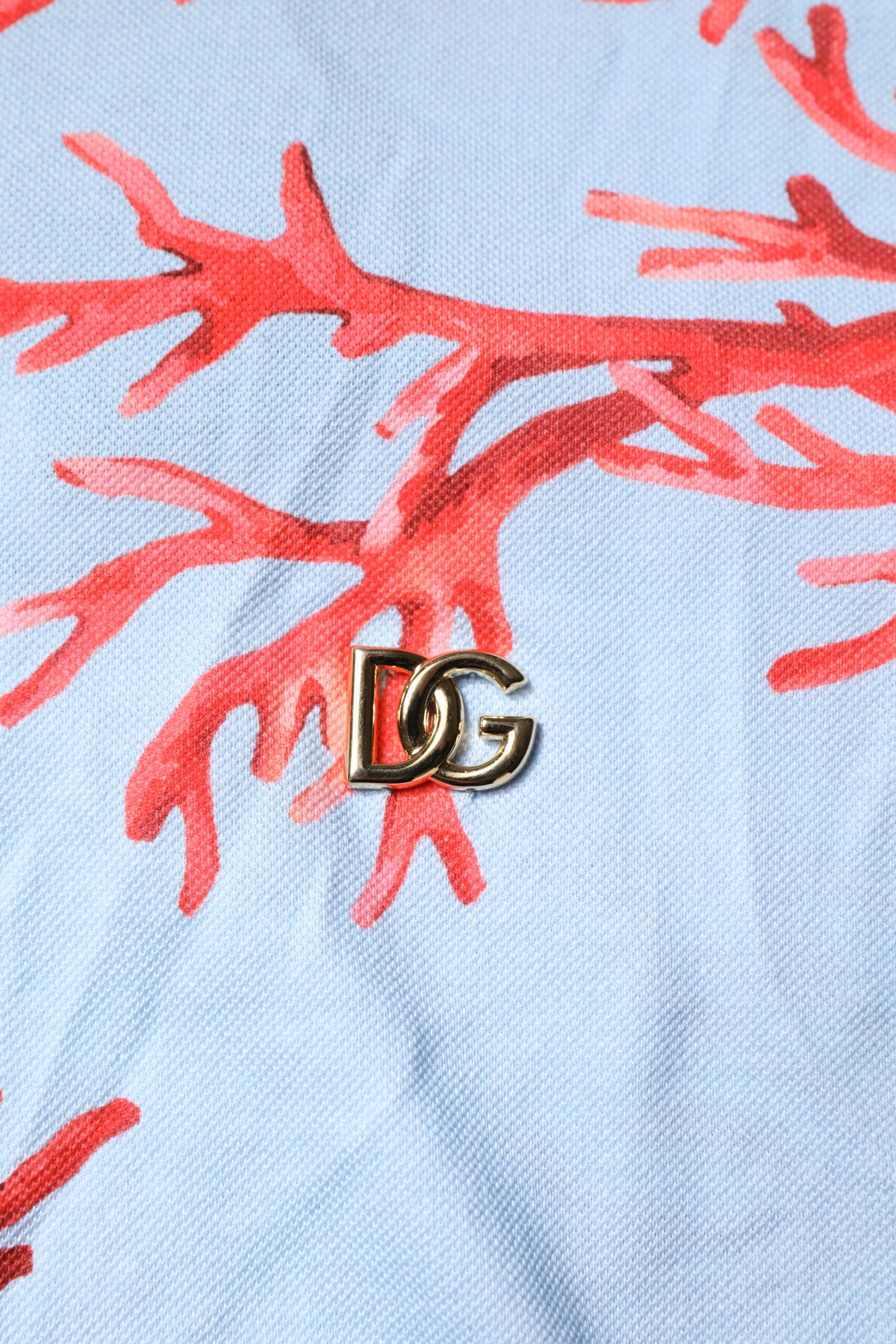 Dolce &amp; Gabbana – Poloshirt aus hellblauer Koralle