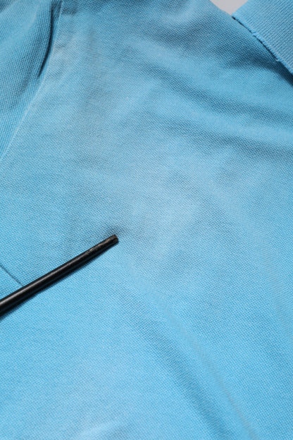 Dolce &amp; Gabbana – Blaues Polo-T-Shirt aus Baumwolle mit Kronenkragen für Herren