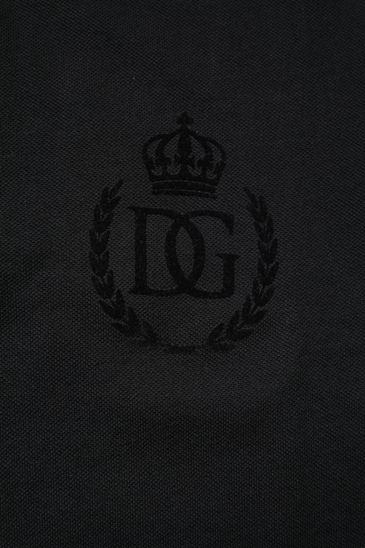 Dolce &amp; Gabbana – Schwarzes Poloshirt aus Baumwolle mit DG-Logo und Kragen