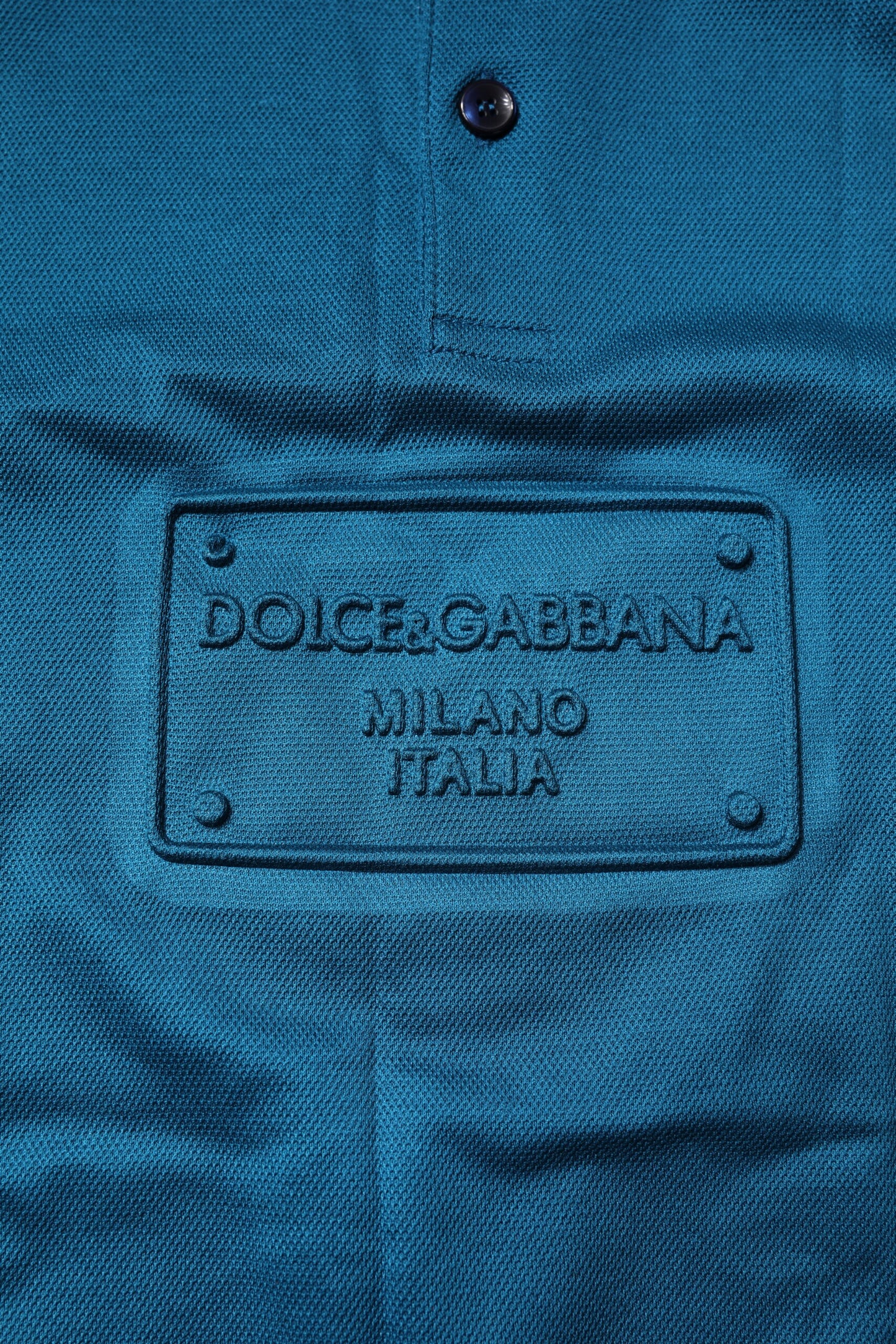 Dolce &amp; Gabbana Blaues Poloshirt aus Baumwolle mit Logo für Herren