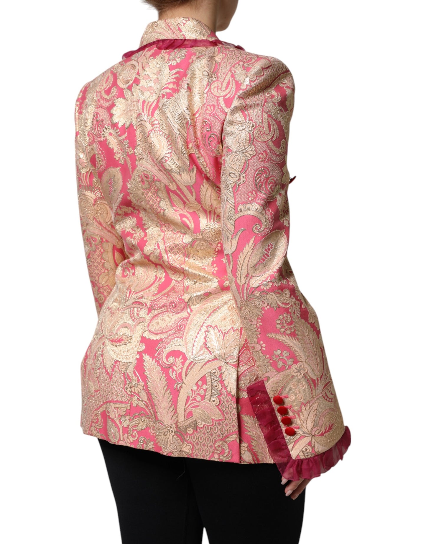 Dolce &amp; Gabbana – Blazerjacke aus Jacquard-Nylon in Roségold