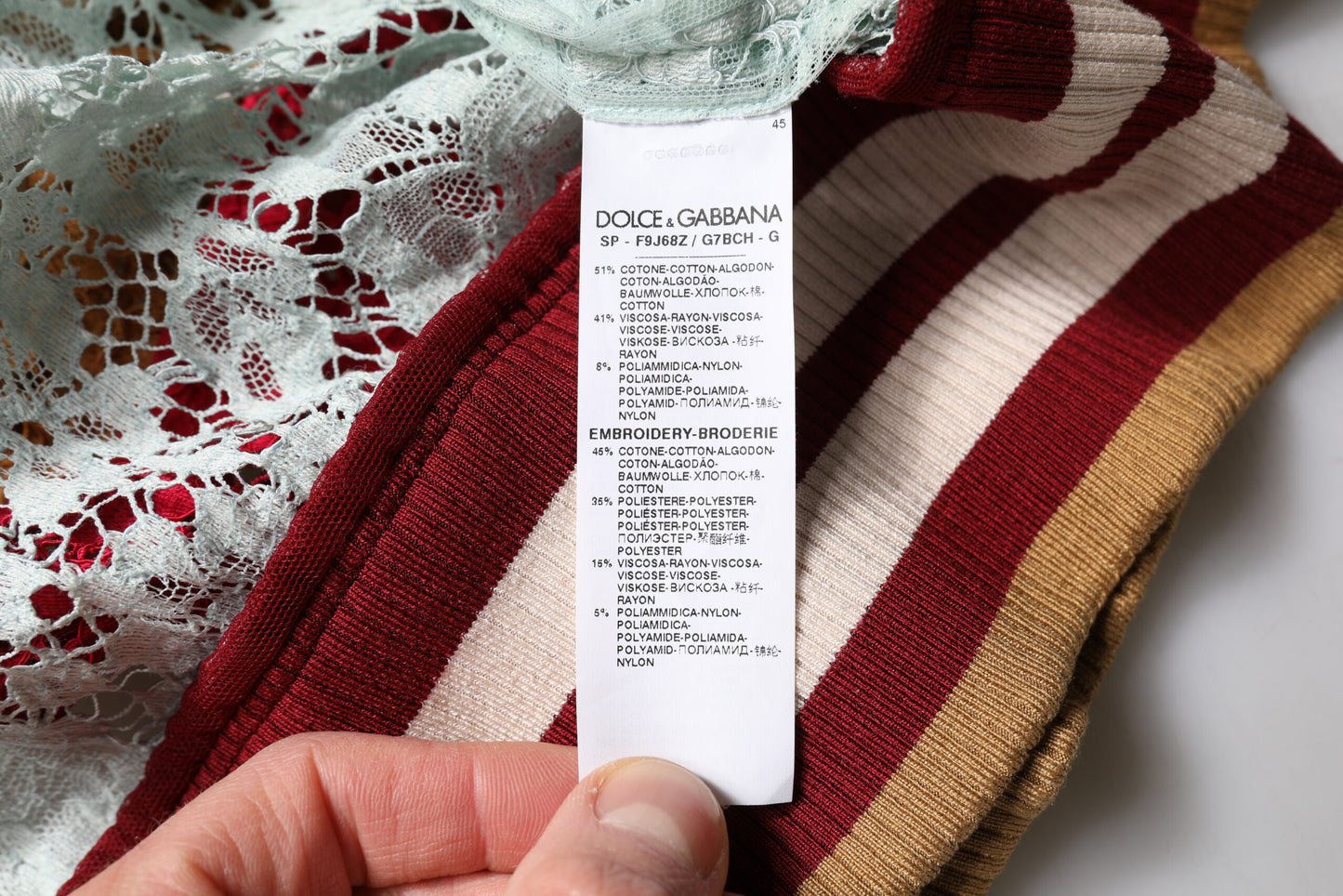 Dolce &amp; Gabbana Mehrfarbiger Cardigan-Pullover mit Blumenspitze