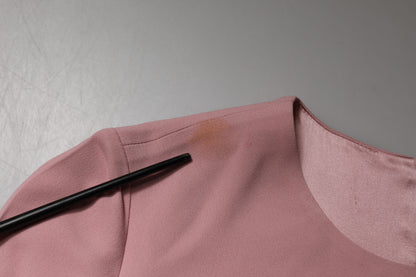 Dolce &amp; Gabbana – Rosa A-Linien-Kleid aus Viskose mit ausgestellten 3/4-Ärmeln