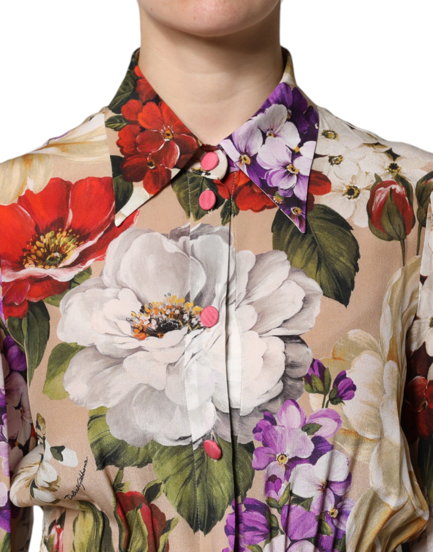 Dolce &amp; Gabbana – Mehrfarbiges Jumpsuit-Kleid mit weitem Bein und Blumenmuster