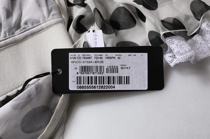 Dolce &amp; Gabbana – A-Linien-Kleid aus Seidenmischung mit weißen Punkten