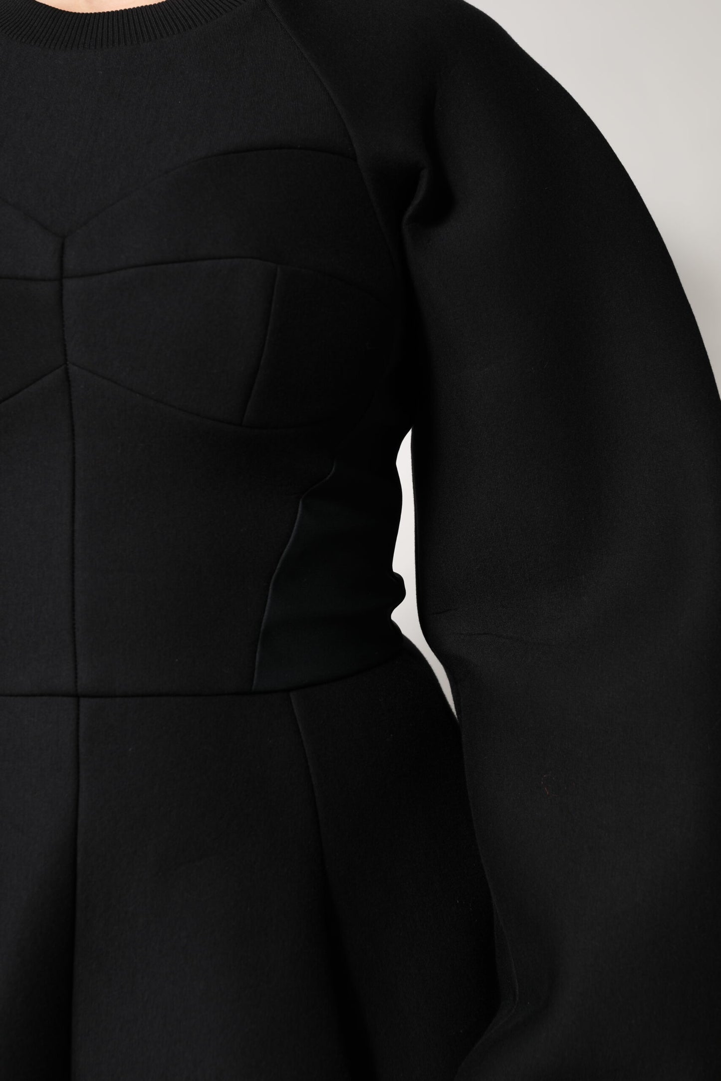 Dolce &amp; Gabbana – Schwarzes, langärmliges Minikleid in A-Linie aus Baumwolle