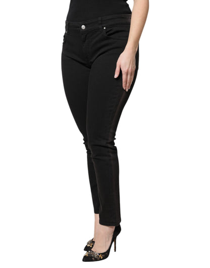 Dolce &amp; Gabbana – Schwarze Skinny-Jeans aus Baumwolle mit hoher Taille