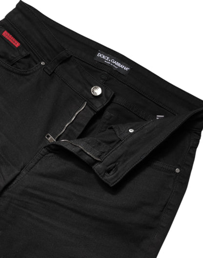 Dolce & Gabbana Black Cotton High Waist Skinny Denim Jeans
