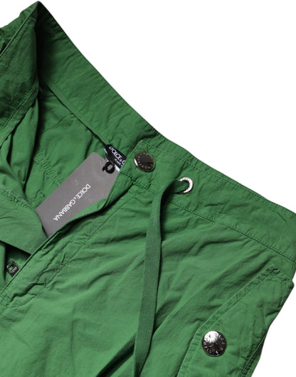 Dolce &amp; Gabbana Grüne Cargohose aus Baumwolle mit hoher Taille