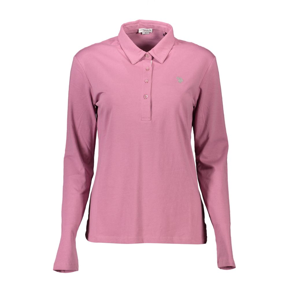 US POLO ASSN. Rosa Baumwoll-Poloshirt für Damen