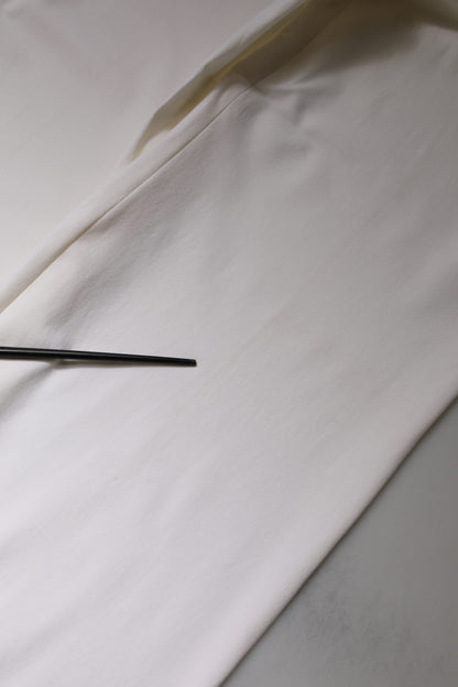 Dolce &amp; Gabbana – Weiße Wollhose mit mittlerer Taille und weitem Bein