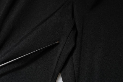 Dolce &amp; Gabbana – Schwarze, schmal geschnittene Hose aus Nylon mit hoher Taille