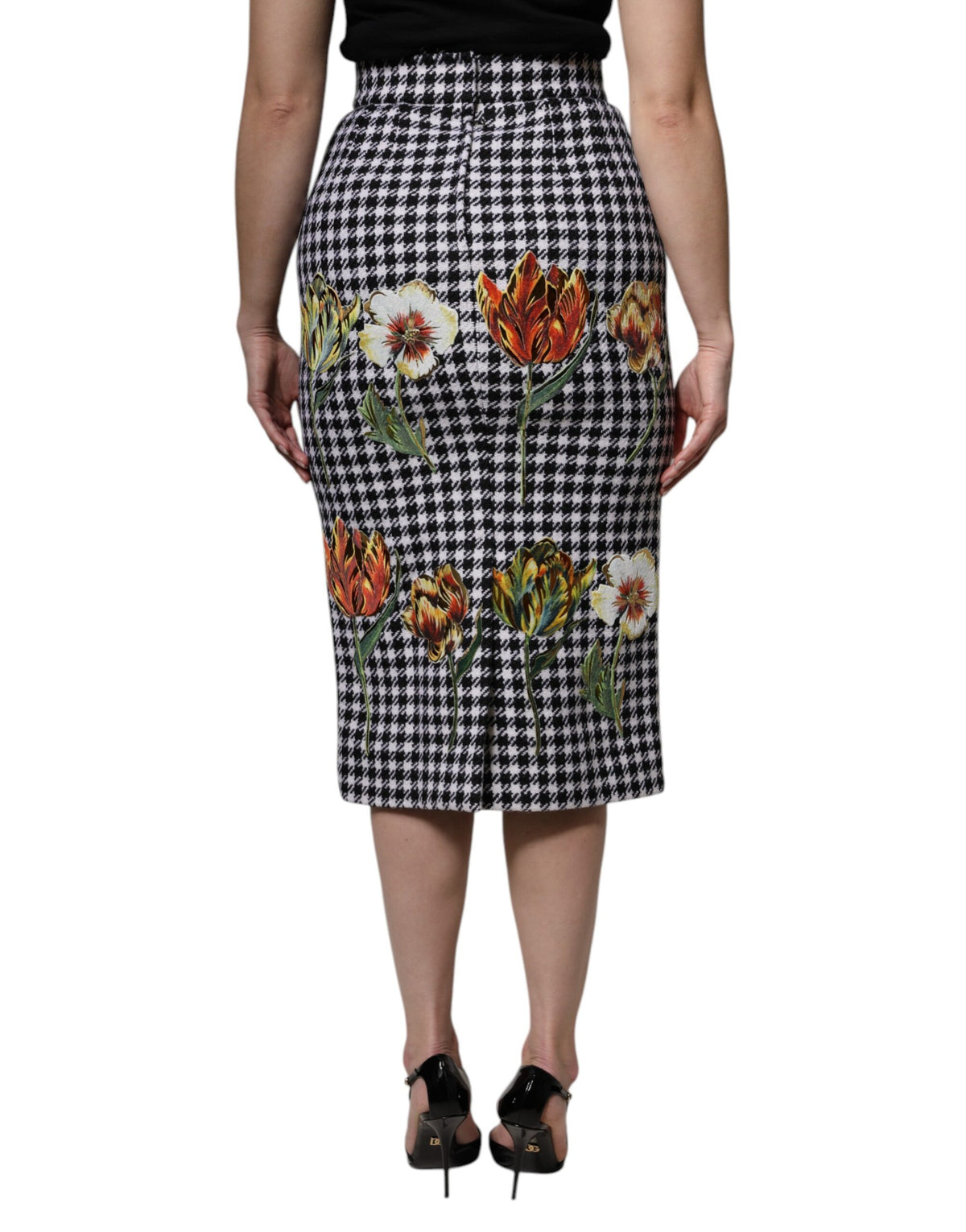 Dolce &amp; Gabbana Bleistiftrock mit mehrfarbigem Blumendruck und hoher Taille