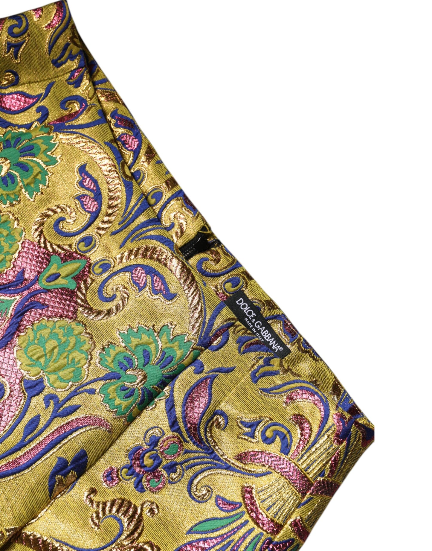 Dolce &amp; Gabbana – Mehrfarbiger Minirock aus Jacquard mit Blumenmuster und mittlerer Taille