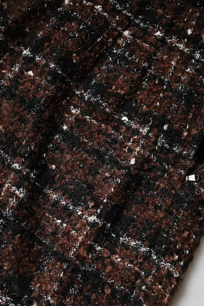 Dolce &amp; Gabbana – Mehrfarbiger Bleistiftrock aus Tweed mit Schottenmuster und hoher Taille