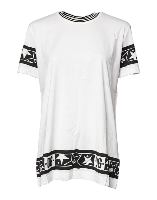 Dolce &amp; Gabbana – Weißes T-Shirt mit Rundhalsausschnitt aus Baumwolle #DGMillennials