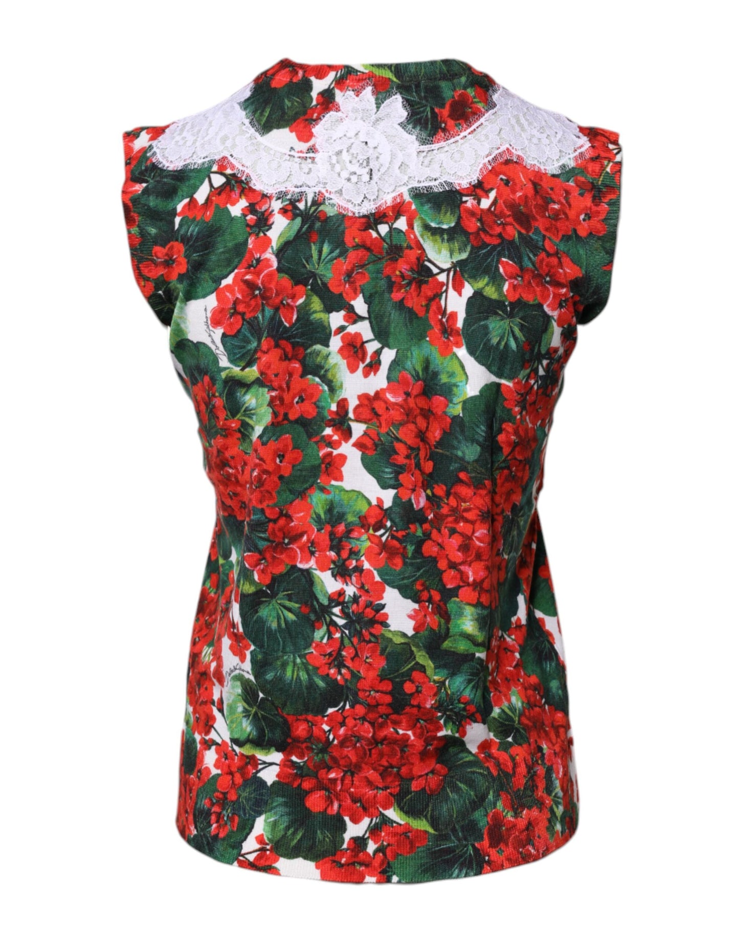 Dolce &amp; Gabbana, mehrfarbiges, ärmelloses Tanktop mit Blumenspitze