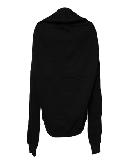 Dolce &amp; Gabbana – Schwarzes Sweatshirt aus Baumwolle mit Rundhalsausschnitt