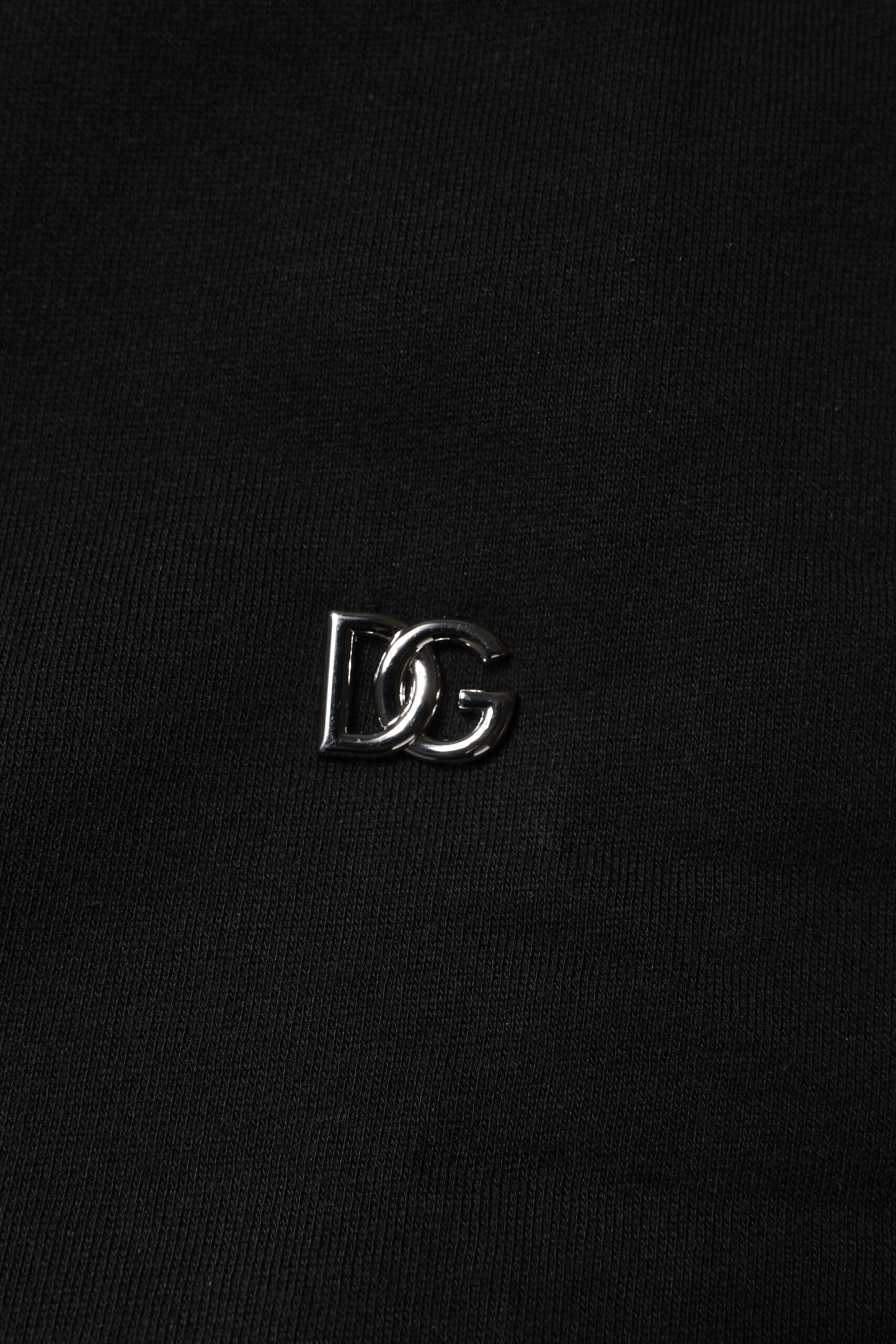 Dolce &amp; Gabbana – Schwarzes Sweatshirt aus Baumwolle mit Rundhalsausschnitt