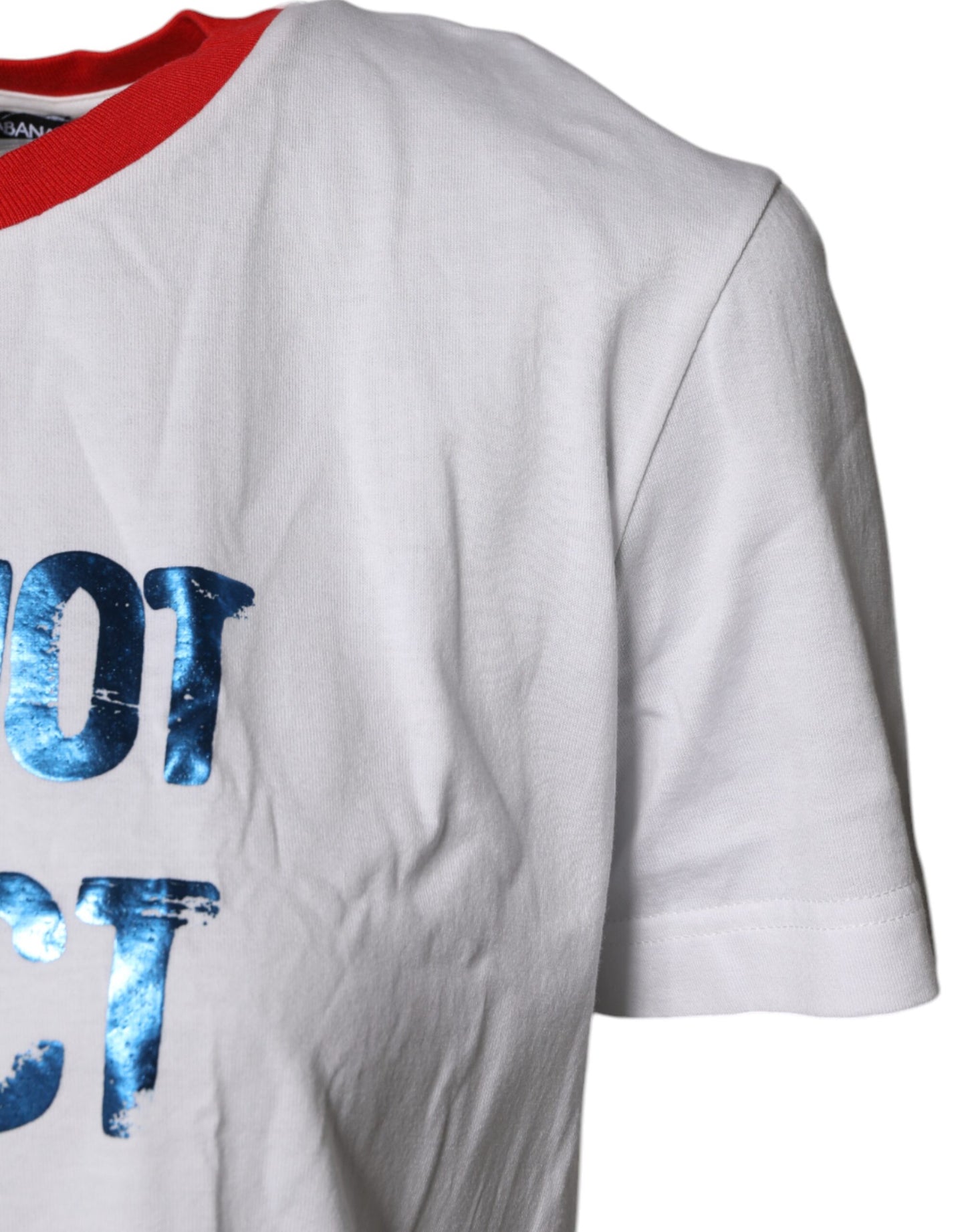 Dolce &amp; Gabbana – Weißes Baumwoll-T-Shirt mit Rundhalsausschnitt und grafischem Print