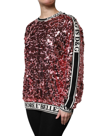 Dolce &amp; Gabbana – Pullover mit Pailletten „DG Queen“ in Pink
