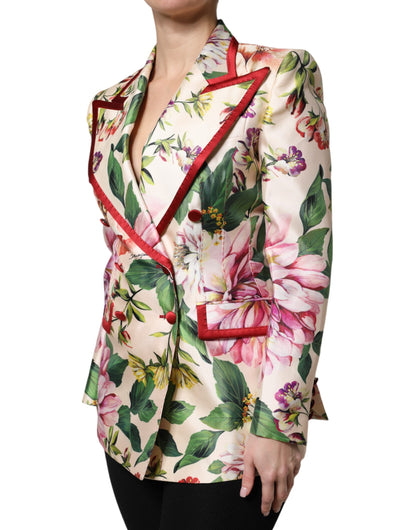 Dolce &amp; Gabbana – Zweireihige Jacke mit mehrfarbigem Blumenmuster