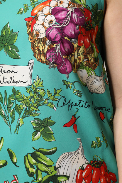 Dolce &amp; Gabbana, mehrfarbiges, ärmelloses Seiden-Tanktop mit Blumenmuster