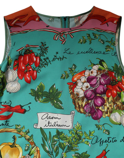 Dolce &amp; Gabbana, mehrfarbiges, ärmelloses Seiden-Tanktop mit Blumenmuster