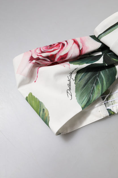 Dolce &amp; Gabbana – Kurzes Bustier-Korsett-Oberteil mit Blumenmuster in Weiß