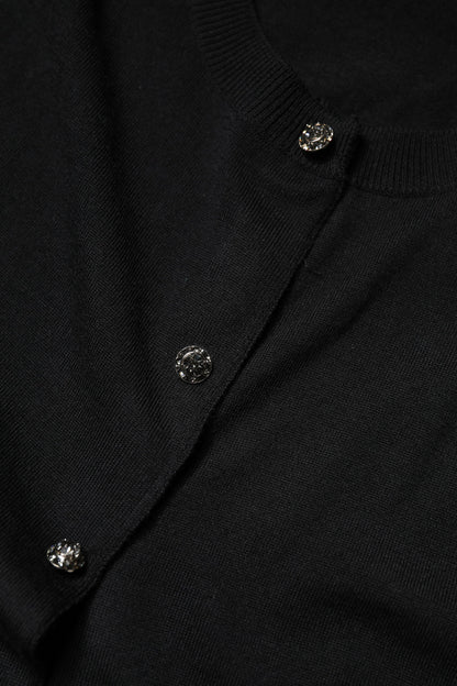 Dolce &amp; Gabbana – Schwarzes, kurzärmliges Blusenoberteil mit Knopfleiste