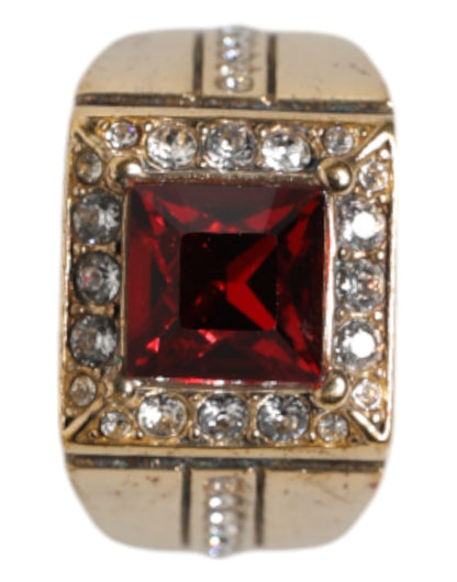 Dolce &amp; Gabbana – Goldfarbener Ring aus Sterlingsilber 925 mit Kristallen