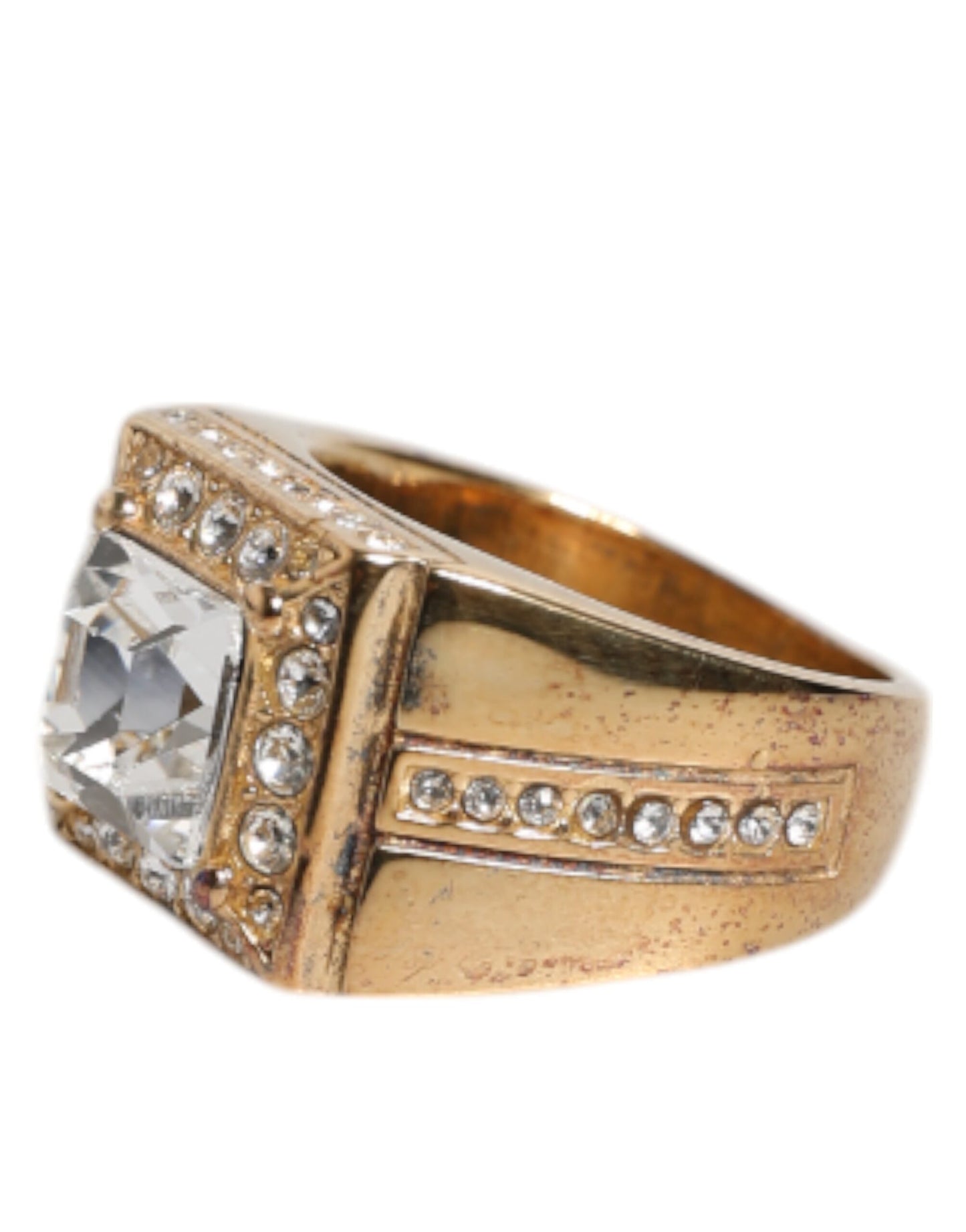 Dolce &amp; Gabbana – Goldfarbener Ring aus Sterlingsilber 925 mit Kristallen