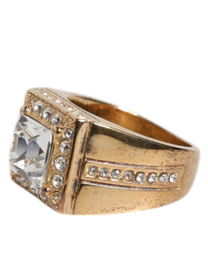 Dolce &amp; Gabbana – Goldfarbener Ring aus Sterlingsilber 925 mit Kristallen