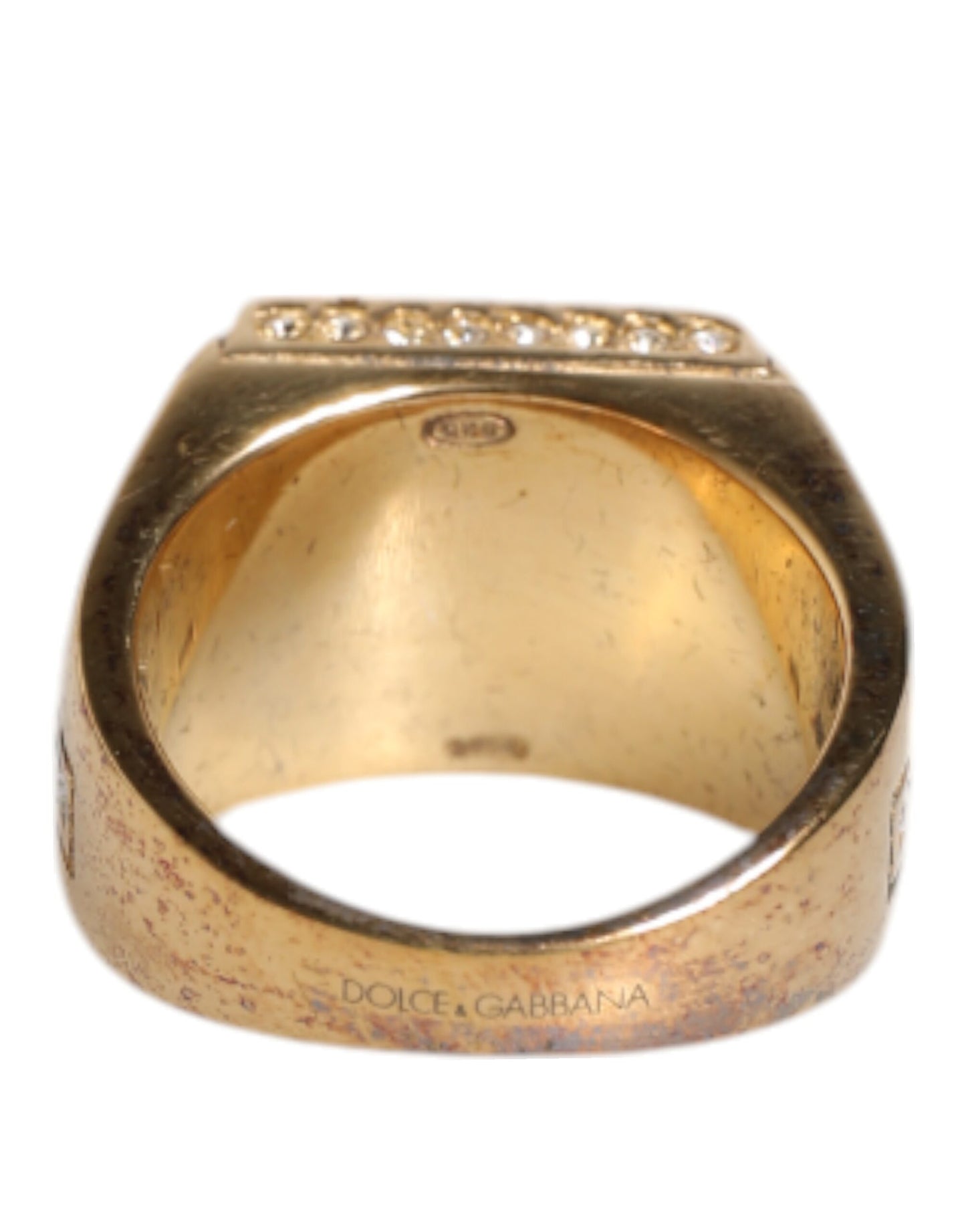 Dolce &amp; Gabbana – Goldfarbener Ring aus Sterlingsilber 925 mit Kristallen