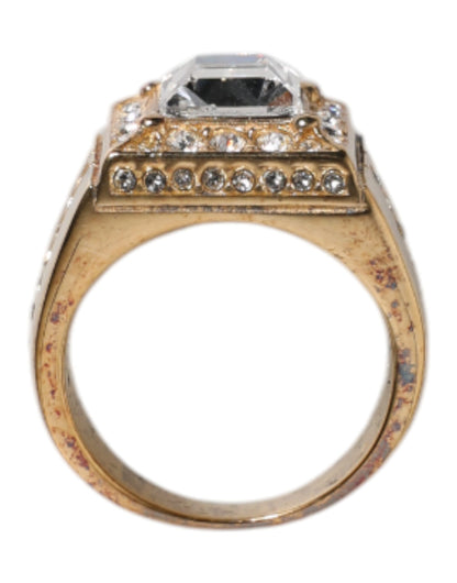 Dolce &amp; Gabbana – Goldfarbener Ring aus Sterlingsilber 925 mit Kristallen