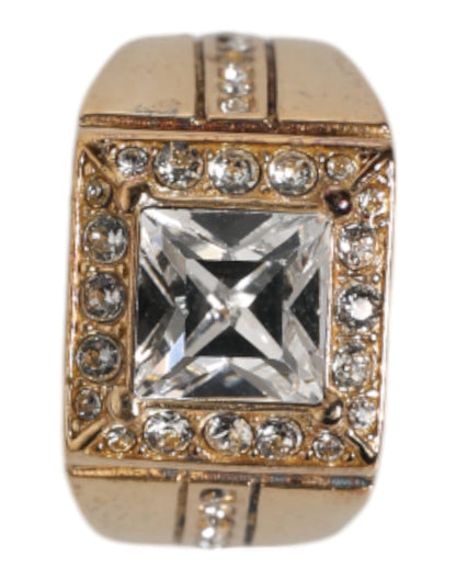 Dolce &amp; Gabbana – Goldfarbener Ring aus Sterlingsilber 925 mit Kristallen