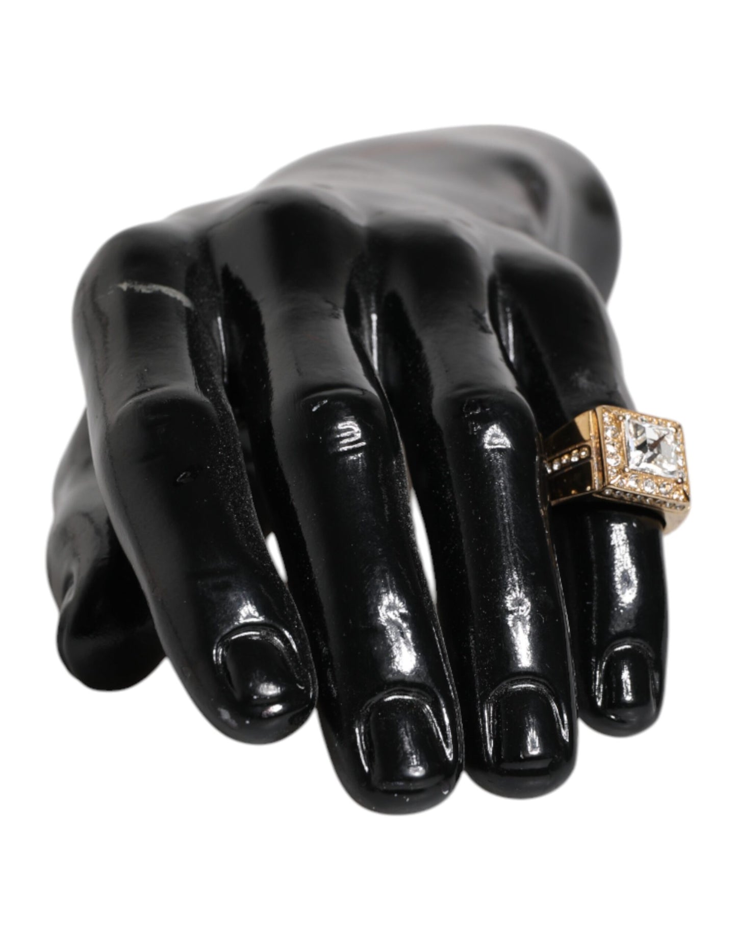 Dolce &amp; Gabbana – Goldfarbener Ring aus Sterlingsilber 925 mit Kristallen