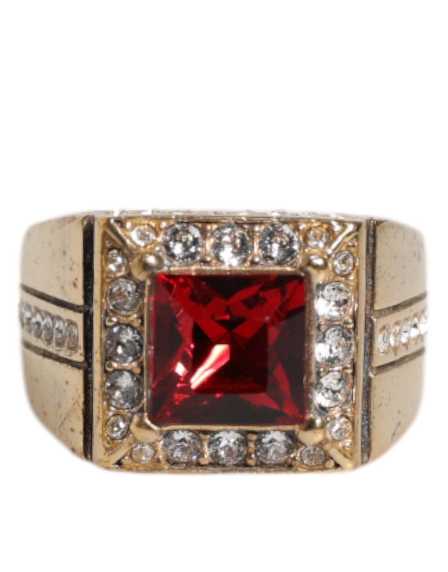 Dolce &amp; Gabbana – Goldfarbener Ring aus Sterlingsilber 925 mit Kristallen